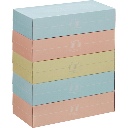 【クリックで詳細表示】スバル紙販売 ティッシュペーパー Pastel 150組/箱 1パック(5箱) PA150W5P