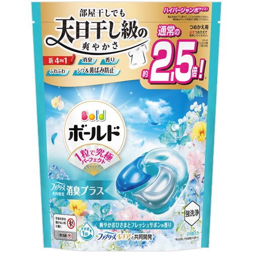Ｐ＆Ｇ　ボールド　ジェルボール４Ｄ　爽やかフレッシュフラワーサボンの香り　つめかえ用　ハイパージャンボ　１パック（２８個）1