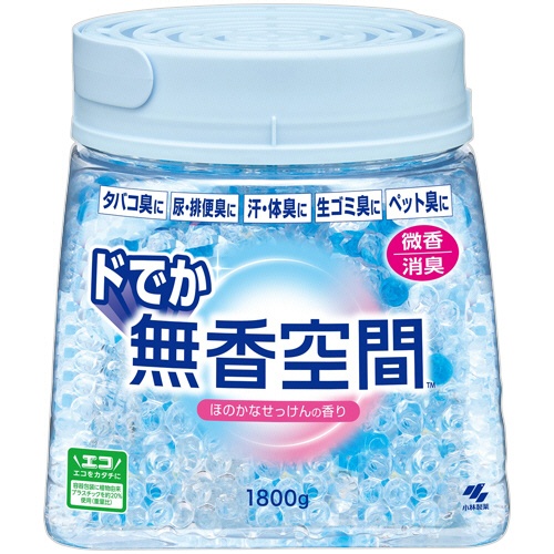 小林製薬　ドでか無香空間　ほのかなせっけんの香り　本体　１８００ｇ　１個1