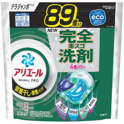 Ｐ＆Ｇ　アリエール　ジェルボールプロ　部屋干し用　つめかえ用　テラジャンボ　１パック（８９個）1