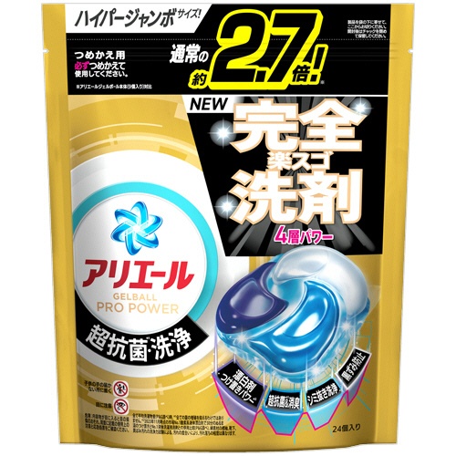 Ｐ＆Ｇ　アリエール　ジェルボールプロ　パワー　つめかえ用　ハイパージャンボ　１パック（２４個）1