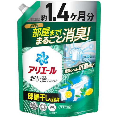 Ｐ＆Ｇ　アリエール　ジェル　部屋干しプラス　つめかえ用　超ジャンボサイズ　１０００ｇ　１パック1