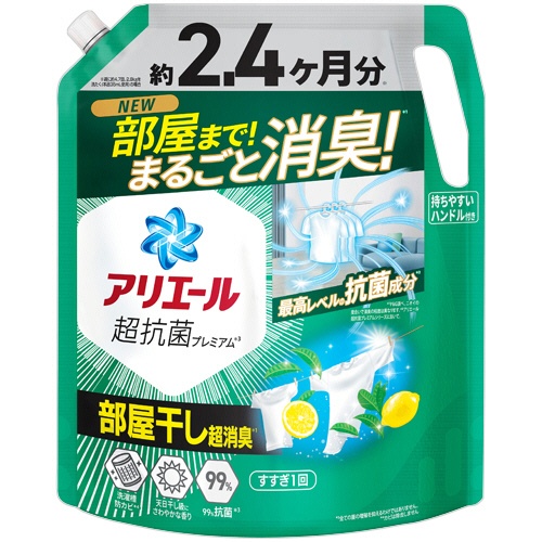 Ｐ＆Ｇ　アリエール　ジェル　部屋干しプラス　つめかえ用　超ウルトラジャンボサイズ　１．７２ｋｇ　１パック1