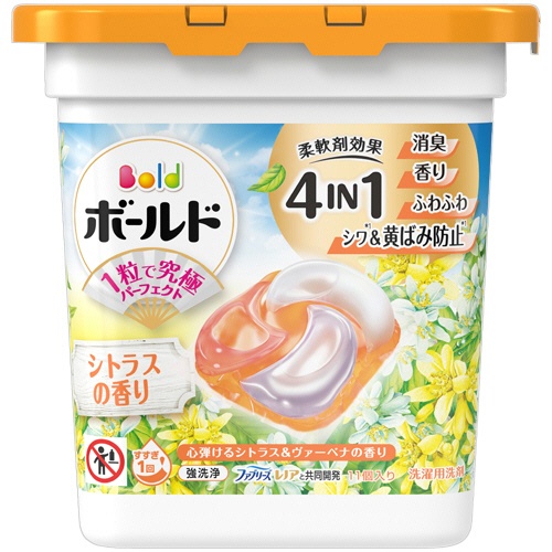 Ｐ＆Ｇ　ボールド　ジェルボール４Ｄ　心弾けるシトラス＆ヴァーベナの香り　本体　１パック（１１個）1