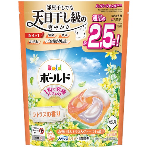 Ｐ＆Ｇ　ボールド　ジェルボール４Ｄ　心弾けるシトラス＆ヴァーベナの香り　つめかえ用　ハイパージャンボサイズ　１パック（２７個）1