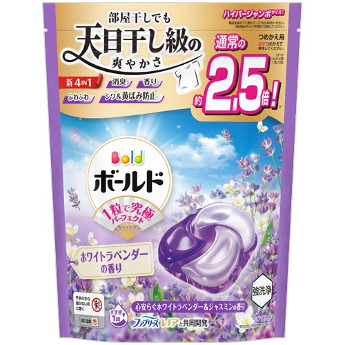 Ｐ＆Ｇ　ボールド　ジェルボール４Ｄ　心安らぐホワイトラベンダー＆ジャスミンの香り　つめかえ用　ハイパージャンボサイズ　１パック（２７個）1