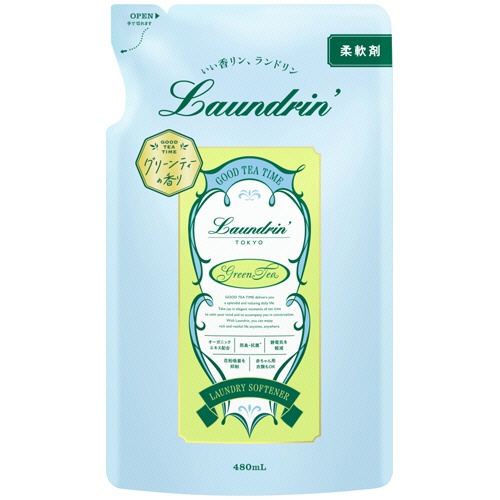 ネイチャーラボ　ランドリン　柔軟剤　グリーンティーの香り　詰替　４８０ｍＬ　１個1