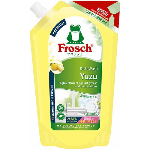 旭化成ホームプロダクツ　フロッシュ　食器用洗剤プレミアム　ユズ　詰替用　８００ｍＬ　１個1