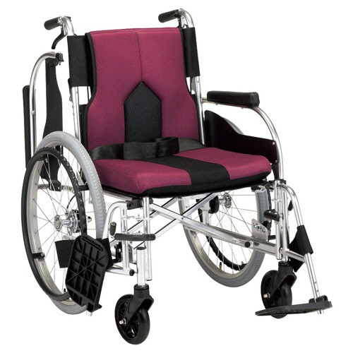 マキテック　多機能タイプ車いす　カラーズ　スイングアウトタイプ（自走式・背折れタイプ）　シート幅４２ｃｍ　パープル　ＫＣ－２ＰＵ　１台1