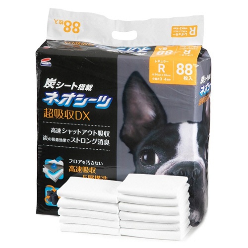 コーチョー　ペット用トイレシーツ　ネオシーツ＋カーボンＤＸ　レギュラー　小型犬３～４回分　１パック（８８枚）2