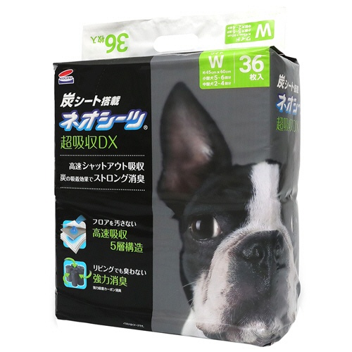 コーチョー　ペット用トイレシーツ　ネオシーツ＋カーボンＤＸ　ワイド　小型犬５～６回分・中型犬２～４回分　１パック（３６枚）1