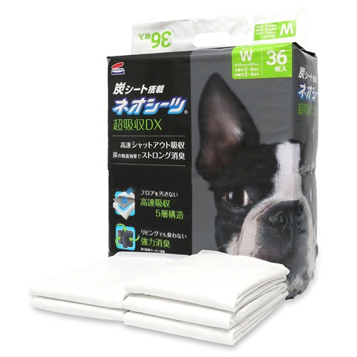 コーチョー　ペット用トイレシーツ　ネオシーツ＋カーボンＤＸ　ワイド　小型犬５～６回分・中型犬２～４回分　１パック（３６枚）2