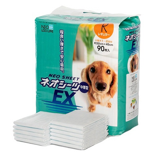 コーチョー　ペット用トイレシーツ　ネオシーツＥＸ　レギュラー　小型犬１～２回分　１パック（９０枚）2