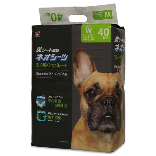 コーチョー　ペット用トイレシーツ　ネオシーツカーボンセパレート　ワイド　小型犬４～５回分・中型犬２～３回分　１パック（４０枚）1