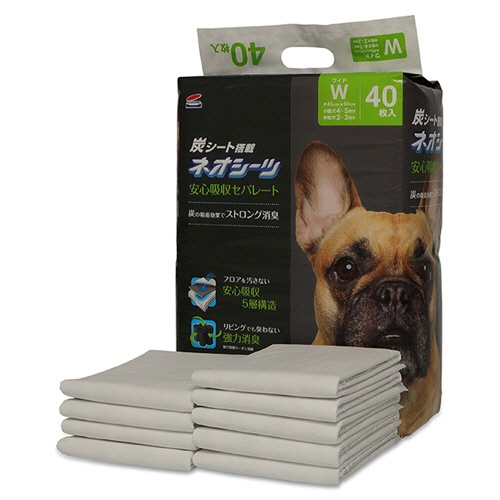 コーチョー　ペット用トイレシーツ　ネオシーツカーボンセパレート　ワイド　小型犬４～５回分・中型犬２～３回分　１パック（４０枚）2