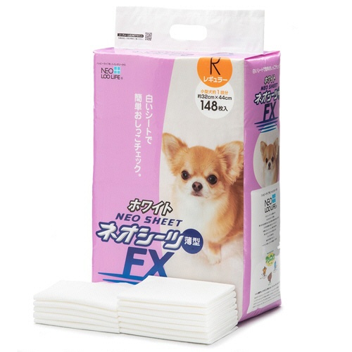 コーチョー　ペット用トイレシーツ　ネオシーツＦＸホワイト　レギュラー　小型犬約１回分　１パック（１４８枚）2