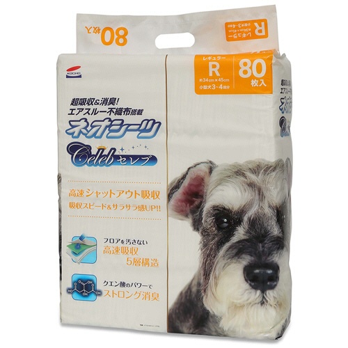 コーチョー　ペット用トイレシーツ　ネオシーツセレブ　レギュラー　小型犬３～４回分　１パック（８０枚）1