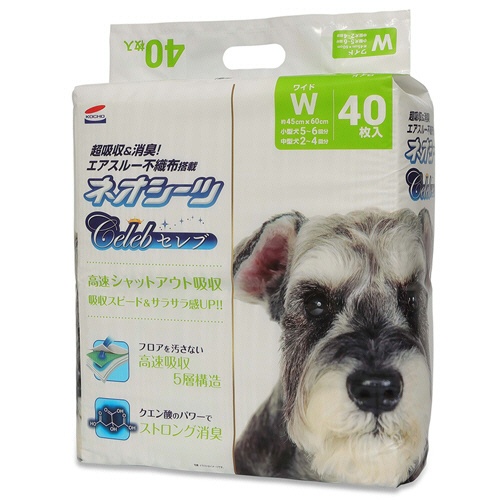 コーチョー　ペット用トイレシーツ　ネオシーツセレブ　ワイド　小型犬５～６回分・中型犬２～４回分　１パック（４０枚）1