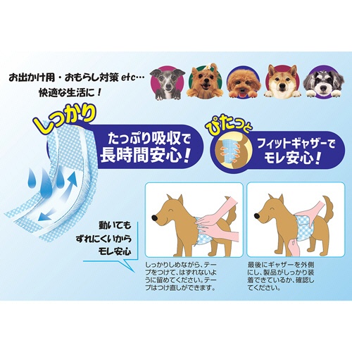 コーチョー　ペット用オムツ　ネオ・オムツ　男の子用　ＳＳ　超小～小型犬用（体重約２．５～４．０ｋｇ）　１パック（２８枚）2