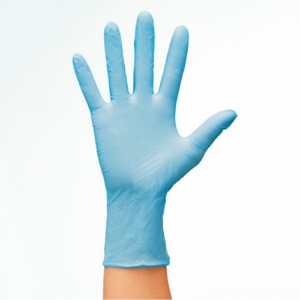 川西工業　ニトリル　使いきり極薄手袋　粉付　ブルー　Ｓ　＃２０４４　１箱（１００枚）3