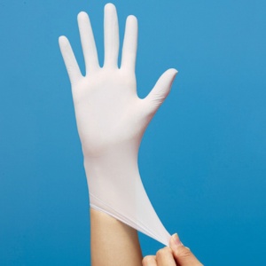 川西工業　ニトリル　使いきり極薄手袋　粉付　ブルー　Ｌ　＃２０４４　１箱（１００枚）2