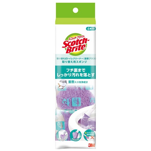 ３Ｍ　スコッチ・ブライト　取り替え式トイレクリーナー　重曹プラス　取り替え用スポンジ　Ｔ－５５７－６ＲＦ　ＧＣ　１パック（６個）1
