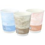 コクヨ　ＨｉｂｉＦｕｌｌ（ヒビフル）　空気の層で手が熱くなりにくい断熱紙コップ　９オンス（２６０ｍＬ）　マーブル（３色アソート）　ＫＨＦ－ＰＣ１１１５－１　１パック（２５個）