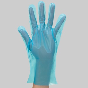 川西工業　ポリエチレン手袋　＃２０１９　外エンボス　ブルー　ＳＳ　１箱（１００枚）2