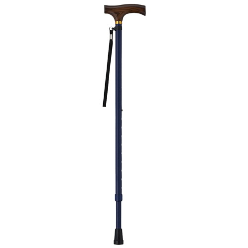 ウェルファン　夢ライフステッキ　伸縮型　スリムタイプ　６９～９２ｃｍ（９段階調整）　グリップ：木製　ネイビー　００９７１１　１本3