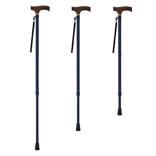 ウェルファン　夢ライフステッキ　伸縮型　スリムタイプ　６９～９２ｃｍ（９段階調整）　グリップ：木製　ブラウン　００９７１１　１本3