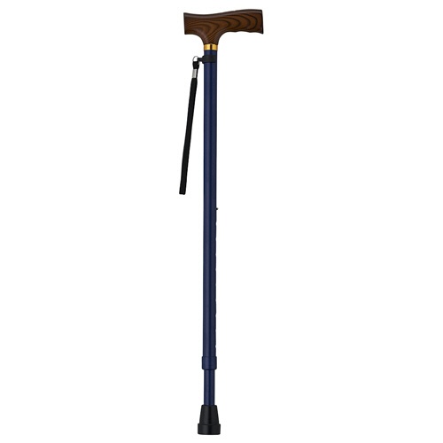 ウェルファン　夢ライフステッキ　伸縮型　ベーシックタイプ　６９～９２ｃｍ（９段階調整）　グリップ：木製　ネイビー　００９７１２　１本3