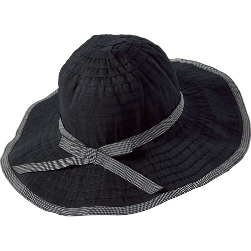 【クリックでお店のこの商品のページへ】イチーナ 婦人帽子 ブレードドットリボン 黒 1個 986613