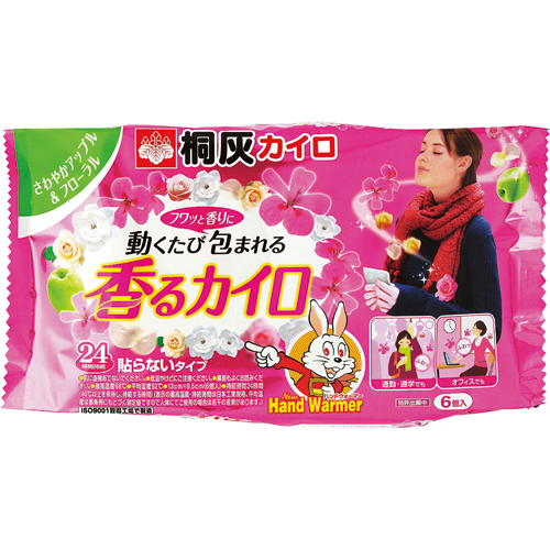 【クリックで詳細表示】【取得NG】桐灰化学 桐灰カイロ ニューハンドウォーマー 香るカイロ さわやかアップル＆フローラル 1パック(6個) ニユ-ハンドウオ-マ- カオル アツプル＆フロ-ラル 6コ