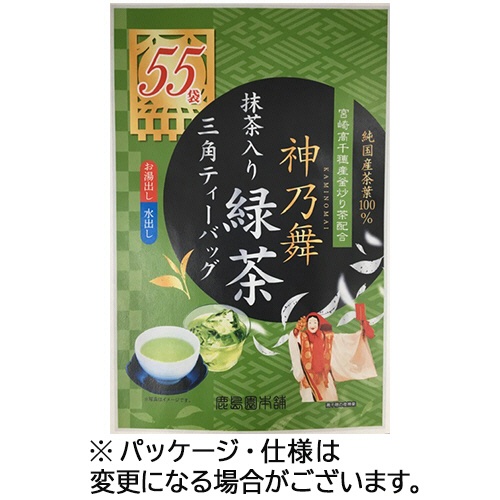 鹿島園本舗　神乃舞　抹茶入り緑茶三角ティーバッグ　２．８ｇ／バッグ　１パック（５５バッグ）1