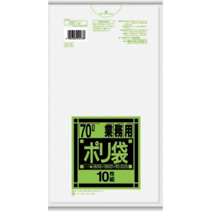 日本サニパック　Ｋシリーズ　業務用ポリ袋　強化　半透明　７０Ｌ　０．０２５ｍｍ　Ｋ－７３　１パック（１０枚）1
