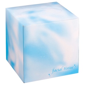 大一紙工　フェイシャルティッシュ　サイコロＢＯＸ　８０組　ブルー　１箱