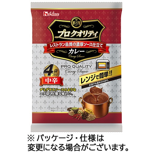 ハウス食品　プロクオリティ　カレー　中辛　１７０ｇ／袋　１パック（４袋）1