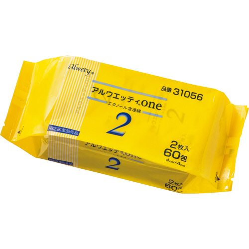 【クリックで詳細表示】オオサキメディカル アルウエッティone2 31056 1パック(120枚：2枚×60包) 31056