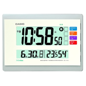 カシオ　電波デジタル置掛兼用時計　ホワイト　ＩＤＬ－１４０Ｊ－７ＪＦ　１台1