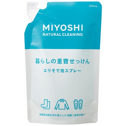 ミヨシ石鹸　暮らしの重曹せっけん　エリそで泡スプレー　つめかえ用　２３０ｍＬ　１個1