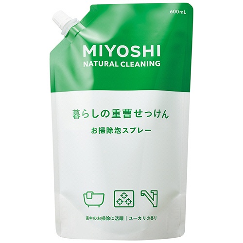 ミヨシ石鹸　暮らしの重曹せっけん　お掃除泡スプレー　つめかえ用　６００ｍＬ　１個1
