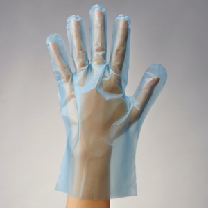 ジャパックス　外エンボスＬＤポリ手袋ＢＯＸ　Ｍ　青　ＰＬＢ０５　１箱（１００枚）2