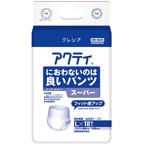 日本製紙クレシア　アクティ　におわないのは良いパンツ　スーパー　Ｌ　１パック（１８枚）1