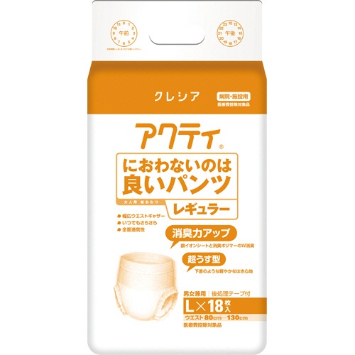日本製紙クレシア　アクティ　におわないのは良いパンツ　レギュラー　Ｌ　１パック（１８枚）1