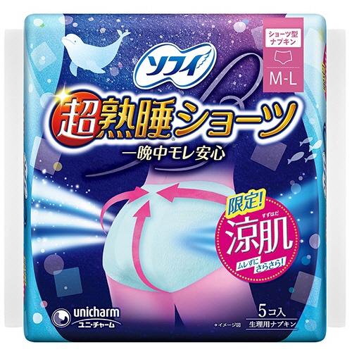 ユニ・チャーム　ソフィ　超熟睡ショーツ涼肌　Ｍ－Ｌ　１パック（５枚）1