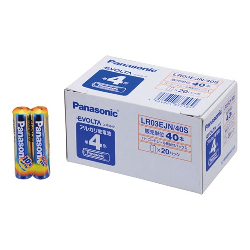 パナソニック　アルカリ乾電池　エボルタ　単４形　ＬＲ０３ＥＪＮ／４０Ｓ　１箱（４０本）1