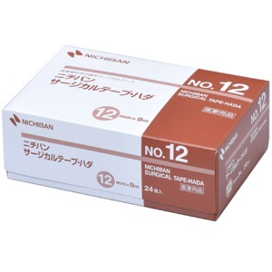 ニチバン　サージカルテープ・ハダ　Ｎｏ．１２　１２ｍｍ×９ｍ　ＳＴＨ１２　１箱（２４巻）2