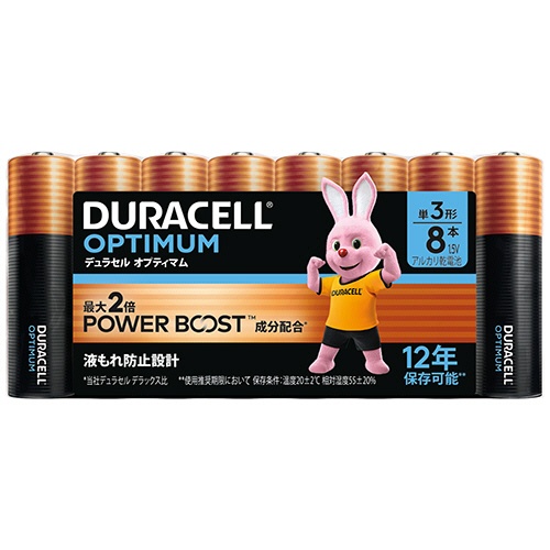 デュラセル　アルカリ乾電池　オプティマム　単３形　ＤＯＰ－Ｔ３－０８　１パック（８本）1
