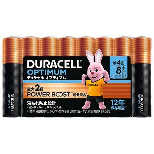 デュラセル　アルカリ乾電池　オプティマム　単４形　ＤＯＰ－Ｔ４－０８　１パック（８本）1