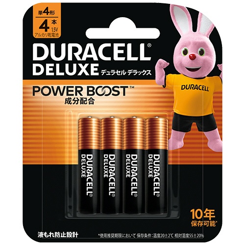 デュラセル　アルカリ乾電池　デラックス　単４形　ＤＤＥ－Ｔ４－０４　１パック（４本）1